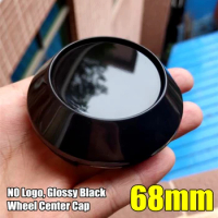 4 Pcs 68mm Glossy Black &amp; Silver Alloy Wheel Rim Center Cap No Logo Hubcap Cover Fit For 18" rims Car Styling