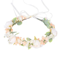 Flower Wreath for Women Gentle Color Cloth Babysbreath Flower Wreath for Valentine's Day Christmas Gift