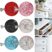 2Pcs Glitter Rhinestone Ball Shape Door Handles Wardrobe Wardrobe Drawer Handles Cabinet Door Wardrobe Handles Hardware