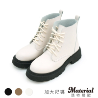 Material瑪特麗歐 女鞋 靴子 MIT加大尺碼綁帶輕量馬丁靴 TG53014