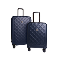 BENTLEY 26吋+20吋 PC+ABS VIP限定家徽版防爆行李箱 二件組-深藍