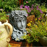 A0009 Explosive goddess flower pot silicone mold drop glue cement mold home succulent flower pot mold