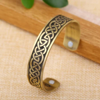 Dreamtimes Magnetic Bracelet Celtic Knot Cuff Bangle Stainless Steel Zinc Alloy Magnetic Weight Loss Bangle Jewelry Gift for Men