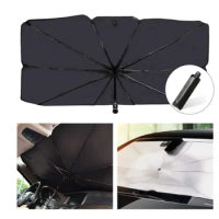 Car Sun Umbrella Shield Telescopic Umbrella Handle Sun Screen Front Block Protection Heat Insulation Can Be Bent Shading Curtain