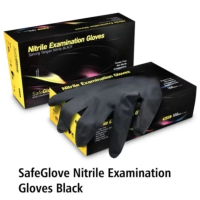 sarung tangan safeglove balck / handscoon nitril hitam ukuran XS S M L-box