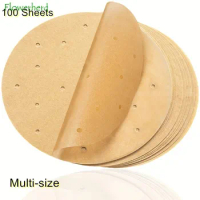 100 Sheets Air Fryer Parchment Paper Liners Premium Perforated Compatible with Philips Steaming Basket Baking Paper Non-stick