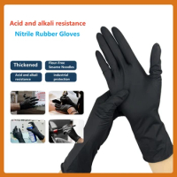 100Pc Disposable Gloves Black Nitrile Protect Gloves For Household Painting Mechanic Tattoos XS S M L XL Men Women Child Gloves