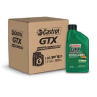 Castrol GTX High Mileage 10W-40 Synthetic Blend Motor Oil, 1 Quart, Case of 6