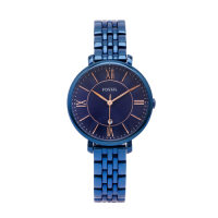 FOSSIL 羅馬優雅風的不鏽鋼手錶(ES4094)-藍紫面X藍色/36mm