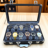 公司貨 超低價 免運 高檔手表盒樣品專用正品透明首飾展示箱鐘表鋁合金樣板收納 快速發貨