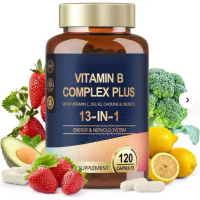 13 in 1 Vitamin B Complex Plus with Vitamin B1, B2, B3 (Niacinamide), B4, B5, B6, B7 (Biotin), B8 (I