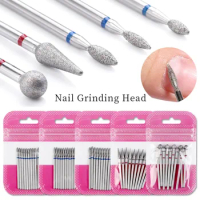 10pcs Drill Bit for Nails Diamond Nail File Ball Bit Cuticle Cleaner for Electric Drill Machine Manicure Pedicure Polishing Kit