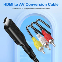 4K30HZ HDMI to AV Scaler Adapter Video Composite Converter HDMI to RCA CVSB L/R Video Mini HD2AV Built-in Chipset for Old TV