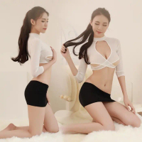 Lingeri Set Sexy Baju & Rok & G String Model Sekretatis Cosplay PREMIUM