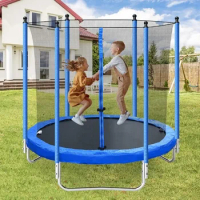 8FT Trampoline with Enclosure Net Outdoor Jump Rectangle Trampoline - Combo Bounce Exercise Trampoline PVC Spring Cover Padding