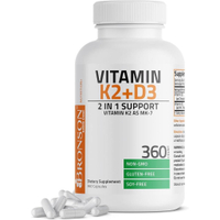 Bronson Vitamin K2 D3 (MK7) Supplement Non-GMO Formula Vitamin D3 5000IU (125 mcg) & 90 mcg K2 MK-7 
