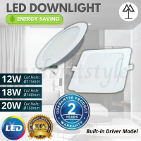LED DOWNLIGHT 12W 18W 20W ROUND SQUARE PANEL LIGHT CUT HOLE CEILING LIGHT PENDANT LIGHT lampu siling
