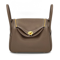 Hermes 愛馬仕 LINDY包 TC 皮（26cm/大象灰色/金釦/B刻）