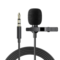 1.5m USB Mini Lavalier Microphone Metal Clip Lapel Mic 3.5mm Condenser Microphone For PC laptop SmartPhone Conference Microphone