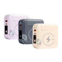 【Mediasonic 萬磁王】10000mAh無線快充磁吸行動電源 可拆式充電頭 自帶充電線 充電器(iWatch 多合一充電)