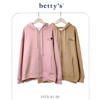 betty’s貝蒂思 繡字連帽抽繩口袋棉質休閒外套(共二色)