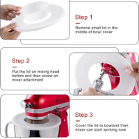 Mixer Bowl Cover for KitchenAid 4.5-5 Quart Tilt-Head Stand Mixers, Mixer Splatter Guard Lid to Prevent Spilling of Ingredients