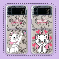 Disney Mary Cat Sweet Phone Case for Samsung Galaxy ZFlip3 Z Flip5 Z Flip 3 5G zflip Z Flip 4 Clear Soft Air Cover