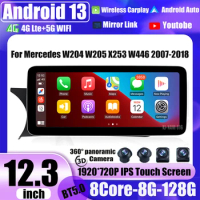 Android 13 12.3" GPS Navigation Car Radio Stereo Multimedia Video Auto For Mercedes Benz W204 W205 X253 W446 2007-2018