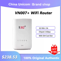 Unlocked China Unicom VN007+ WiFi Router Dual-Frequency 2.3Gbps 5G CPE Wireless Network Signal Repeater With Sim Card Slot