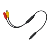 1pc 12V 50cm Car RCA CVBS Male To 4-PIN Female Conversion Cable Used For Rearview Mirror DVR Connection To Reverse Camera