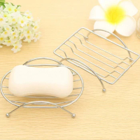 Stainless Steel Soap Dish Holder Soap Rack Stand Soap Dish Box Holder Drainer Tray Portable Bathroom Storage Basket