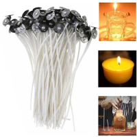 100pcs Diy Aromatherapy Candle Wick Smokeless Cup Wax Soy Wax Wick Butter Wick Thickened Thread Wick