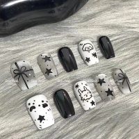 fake nails fake nails with glue fake nails with sticker Gaya baharu yang memakai perisai dan gaya pe