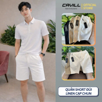 Quần Short Đũi Linen (Premium) CAVILL Cao Cấp. Quần Cạp Chun, Khoá Kéo Dây Rút, Co Giãn, Không nhăn,