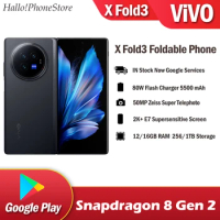 Sealed VIVO X Fold3 Foldable Phone Snapdragon 8 Gen2 5G 50MP Camera AMOLED 120Hz 80W Flash Charger 5500mAh OTA Google NFC 2K+ E7