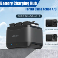 Battery Charging Hub For DJI Action 4 Charger Holder Sports Camera Accessory for DJI Osmo Action 3 Camera Accessories