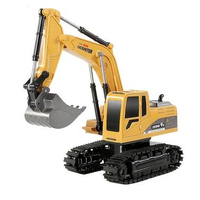 MJ Ekskavator Remote Control RC Excavator Beko Remot 6 Channel Skala 1:24 Bahan Alloy Mainan Remote
