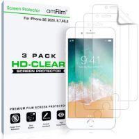 Amfilm screen protector for Apple iPhone SE 2 (2020 2nd)/ SE 3 (2022 3rd), iPhone 8,7, 6S and 6 HD clear, Flex Film, case friend