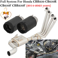 Full Systems For Honda CBR650 CB650R CB650F CBR650F 2014-2023 Motorcycle Exhaust Escape Modify Front Link Pipe DB Killer Muffler