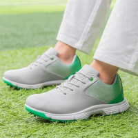 Comfortable Leather Golf Shoes Men Spikes Golf Sport Shoes Waterproof Golfer Training Shoes Grand Tours Golf Pro Golf Walking