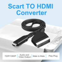 Scart to hdmi Compatible Cable Converter Professional Video Audio Adapter for HD TV DVD Game Accessories