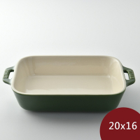 Staub 陶瓷長方烤盤 20x16cm 綠色