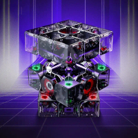 XT3 V1 ลูกบาศก์แม่เหล็กกลยุทธ์ 3x3 แบบเลื่อนลอยด้วยรังสีอัลตราไวโอเลต รุ่นคู่มืออาชีพสำหรับแข่งขัน