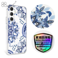 【apbs】Samsung Galaxy A55/A54/A53/A35 輕薄軍規防摔水晶彩鑽手機殼(青花瓷)