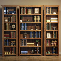 實木窄書櫃書橡木書櫥儲物櫃置物美式簡約居木質書櫃