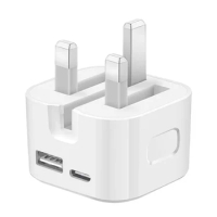 Fast Quick Charging Dual Ports A+C 20W 35W UK GB AC Home Travel USB C PD Charger For IPhone 12 13 14 15 Samsung htc lg Xiaomi