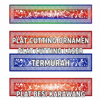 Plat plafon dekoratif Ornamen Besi Laser Fiber 60cmx200cm Motif Batik Legend gunungan merak Tebal 1.