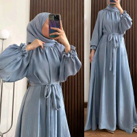 By You Fashion SANDRINA SET DRESS TANPA HIJAB BAHAN CRINCLE AIRFLOW All Size