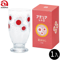 【ADERIA】日式玻璃杯 335ml 1入 紅花款 昭和復古系列(玻璃杯 水杯 飲料杯)