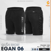EGAN - Quần short thể thao Egan 06 - ĐEN, Chất vải thun 2 chiều độc đáo, co giãn nhẹ, dễ dàng di chu